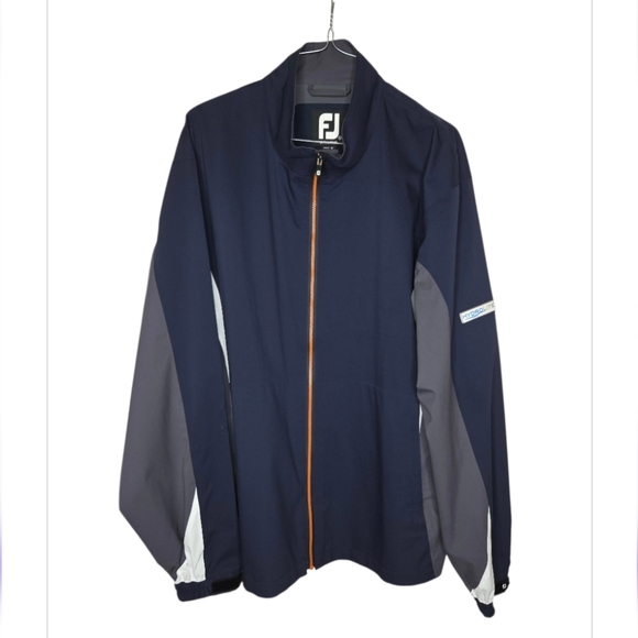 FootJoy Dryjoys Hydrolite Navy Charcoal Golf Rain Jacket Size Large - Picture 1 of 10